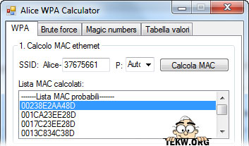 Alice wpa calcolo MAC Alice WPA Calculator, trovare la WPA dei router Alice ADSL | Guida e Download